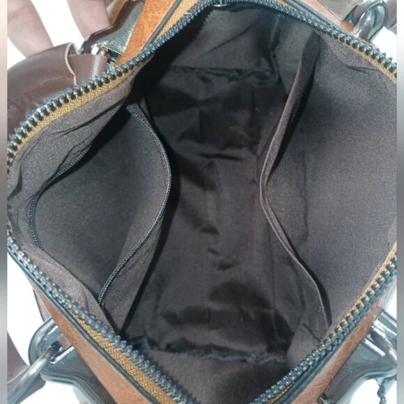 Vtg Boston Crossbody/Shoulder Faux Leather Satchel Handbag w/2 Straps - Picture 5 of 5